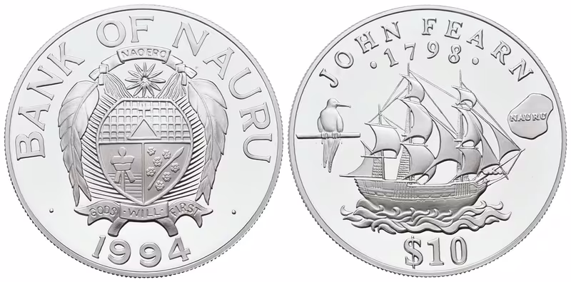 Nauru, 10 Dollars 1914 - John Fearn