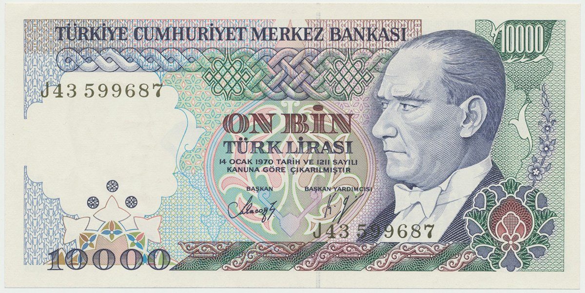 Turecko, 10.000 Lira (1989), P.200