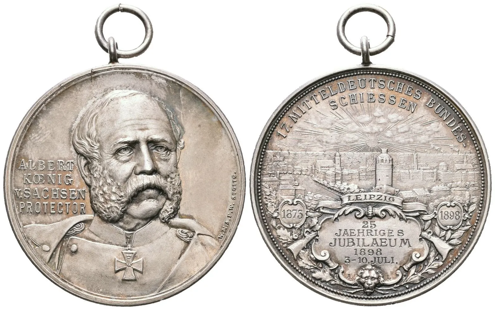 AR Medaile 1898 (WMS) - 17. Středoněmecké jubilejní spolkové střelby v Lipsku, — 1