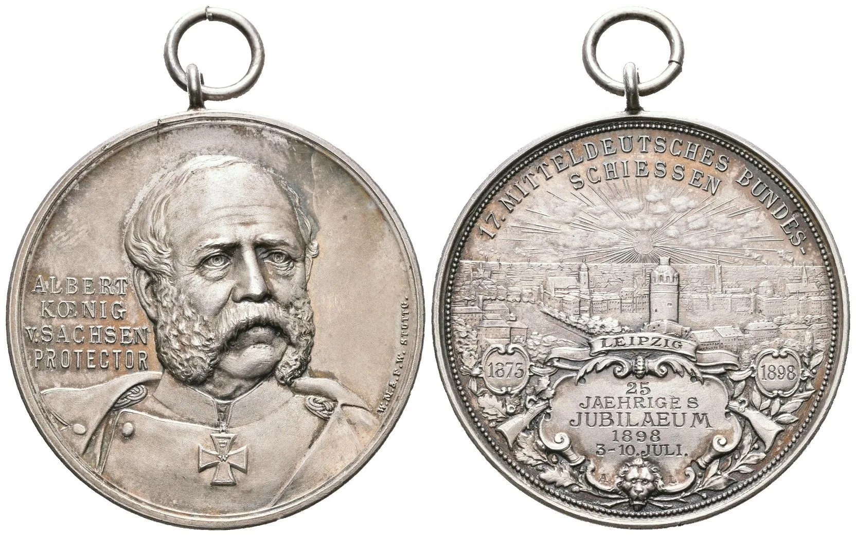 AR Medaile 1898 (WMS) - 17. Středoněmecké jubilejní spolkové střelby v Lipsku, — 1