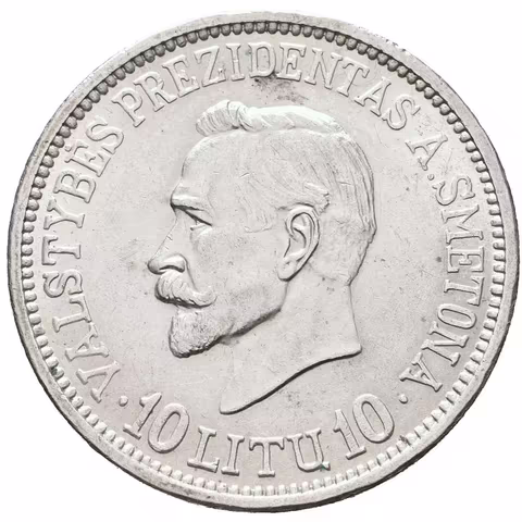 10 Litu 1936 - Prezident A. Smetona, KM.84, pěkná zachovalost,