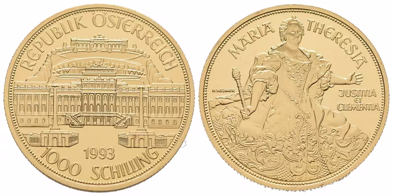 Rakousko, 1000 Schilling 1993 - Marie Terezie