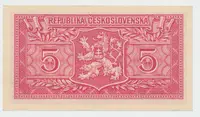 Československo, 5 Koruna 1949, série A 10 - 99, neperforovaná, Hej.83a2 - fotografie 2