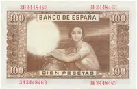 Španělsko, 100 Pesetas 1953, P.145 - fotografie 2