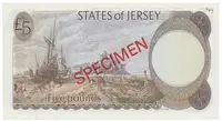 Jersey, 5 Pounds (1976-1988), bankovní vzor, přetisk SPECIMEN, P.12as - fotografie 2