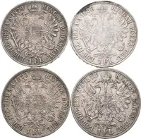 Zlatník 1878, 1879, 1883 a 1888, patina, rysky, oběh_4 ks — 2