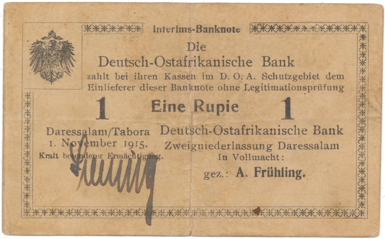 Německá Východní Afrika, 1 Rupie 1. 11. 1915, série G, R.918e