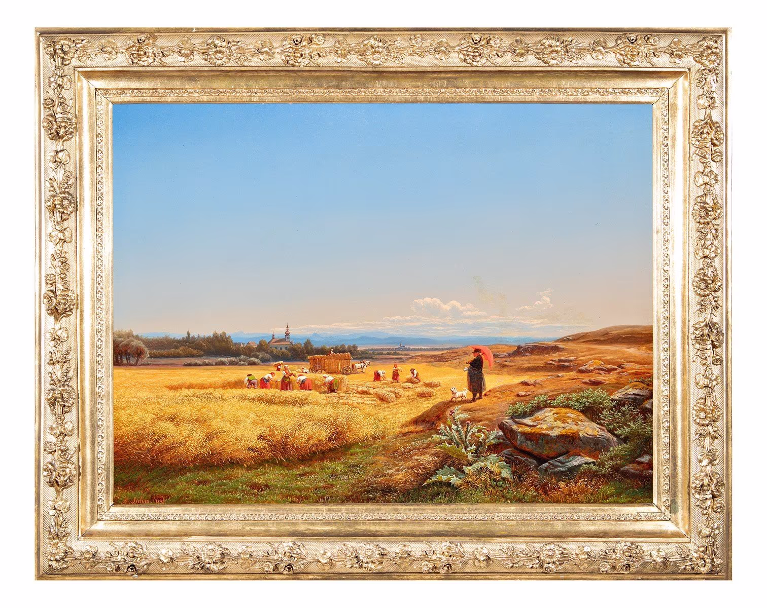 Antonín Liehm: Antonín Liehm (1817 - 1860) - Krajina s kostelem v Jeníkově u Teplic