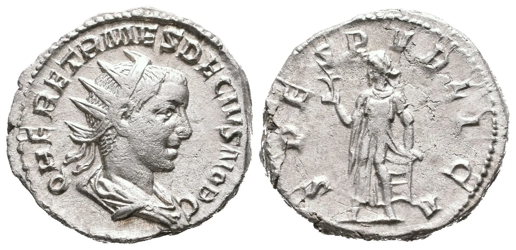Antoninian, Rv: SPES PVBLICA, kráčející Spes doleva nese květinu, levou rukou — 1