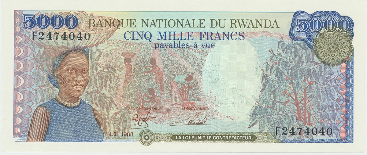 Rwanda, 5000 Francs 1988, P.22