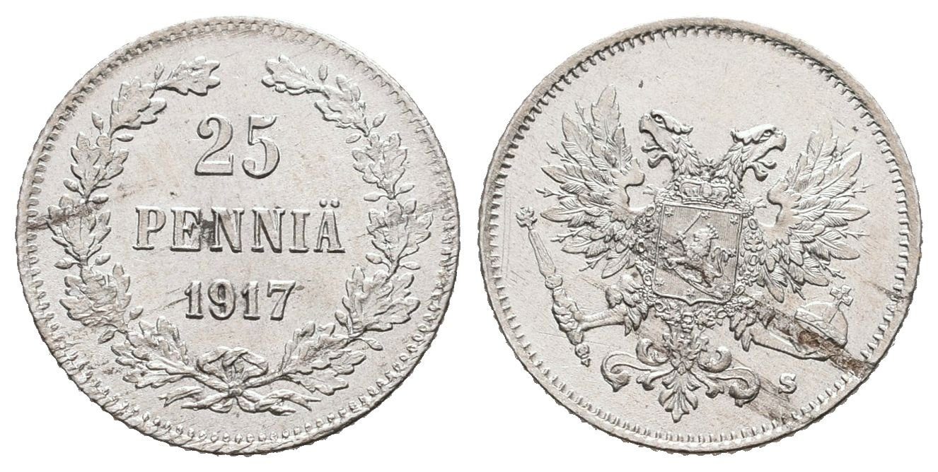 Finsko pod Ruskem, 25 Penniä 1917 - Bez koruny