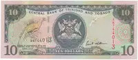 Trinidad a Tobago, 10 Dollars 2002, P.43b