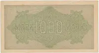 Německo, 1000 Mark 1922, vod. Gitter, zelené 6-místné číslo, Ro.75m - fotografie 2