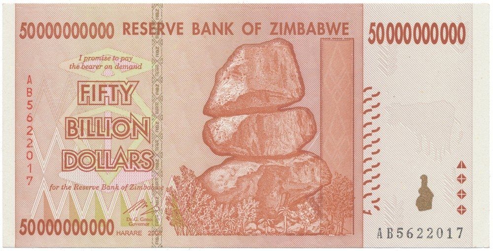 Zimbabwe, 50 Billion Dollars 2008, P.87