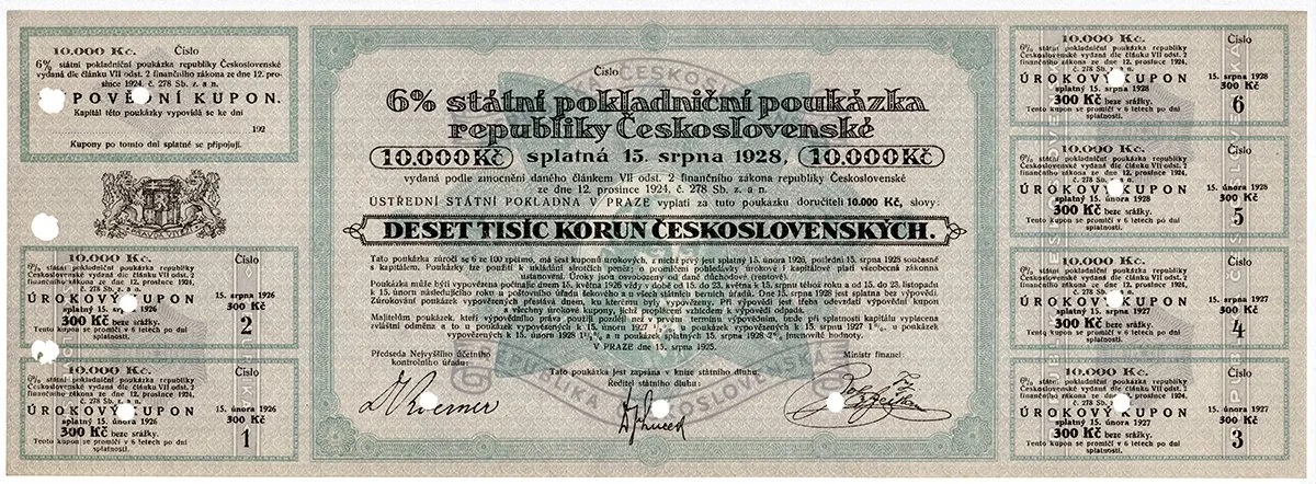 Státní pokladniční poukázky, 1919 - 1939 — 1