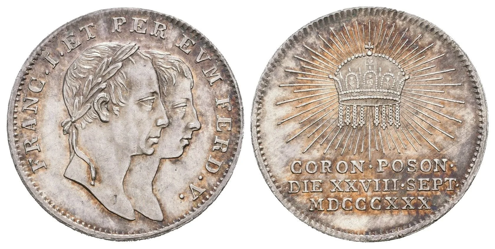 AR Malý žeton 1830 - Ke korunovaci na uherského krále 28. 9. 1830 v Bratislavě. — 1