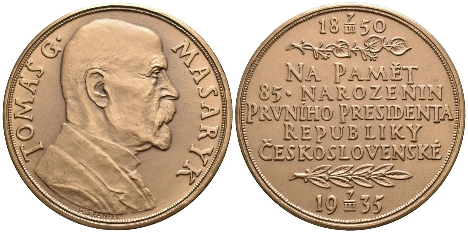 Španiel Otakar - 85. narozeniny TGM, 60 mm