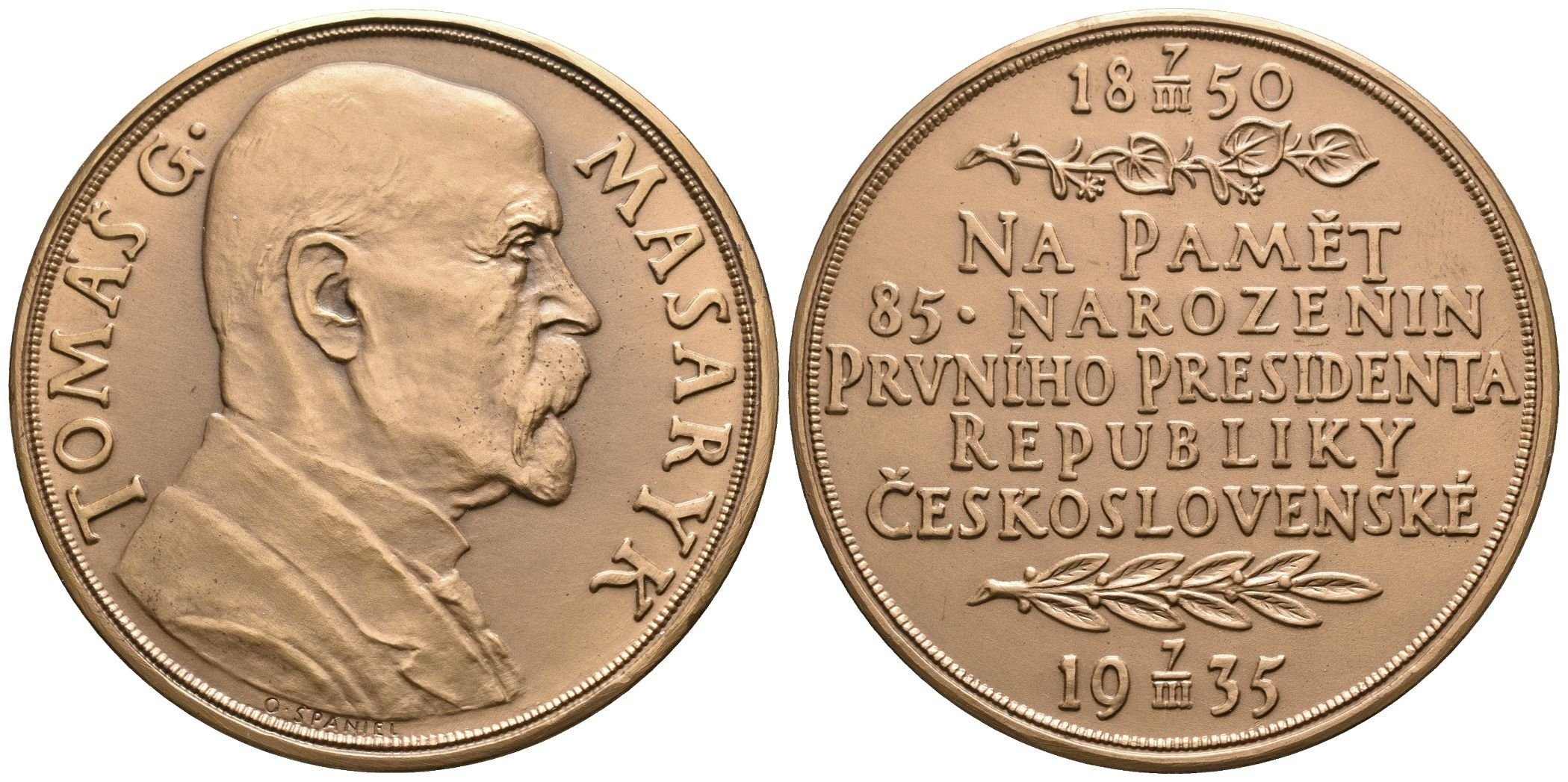 Španiel Otakar - 85. narozeniny TGM, 60 mm