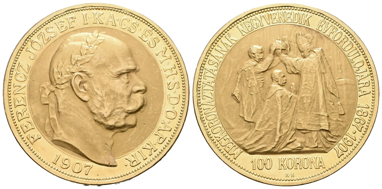 100 Koruna 1907 KB - jubilejní