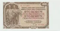 Československo, 100 Koruna 1953, tisk Moskva, série CA, Hej.95a1