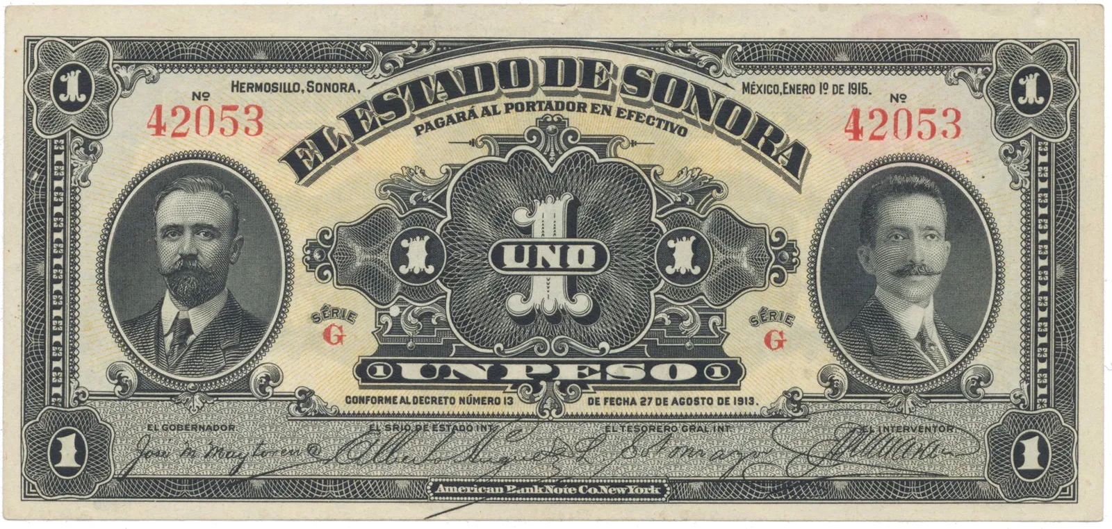 Mexiko - Sonora, 1 Peso 1915, P.S1071
