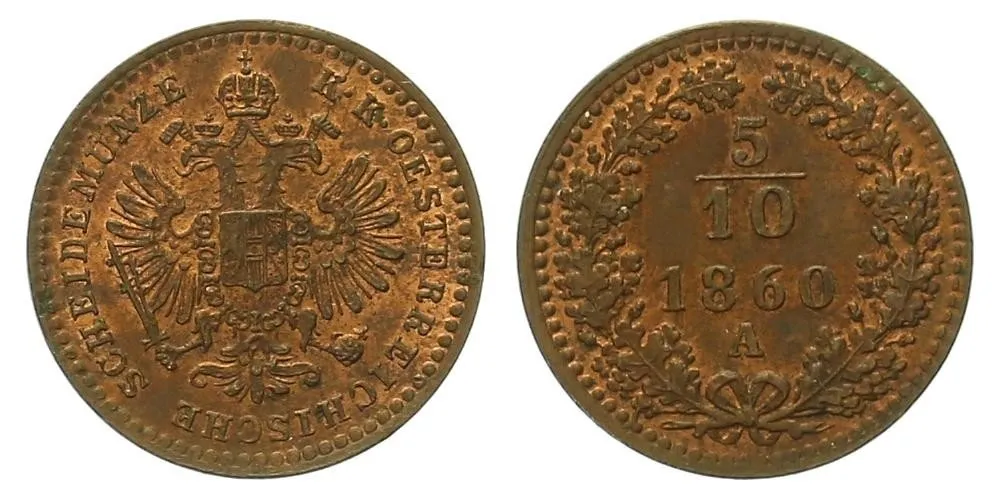 Rakouská a spolková měna, 1857 - 1892 — 1