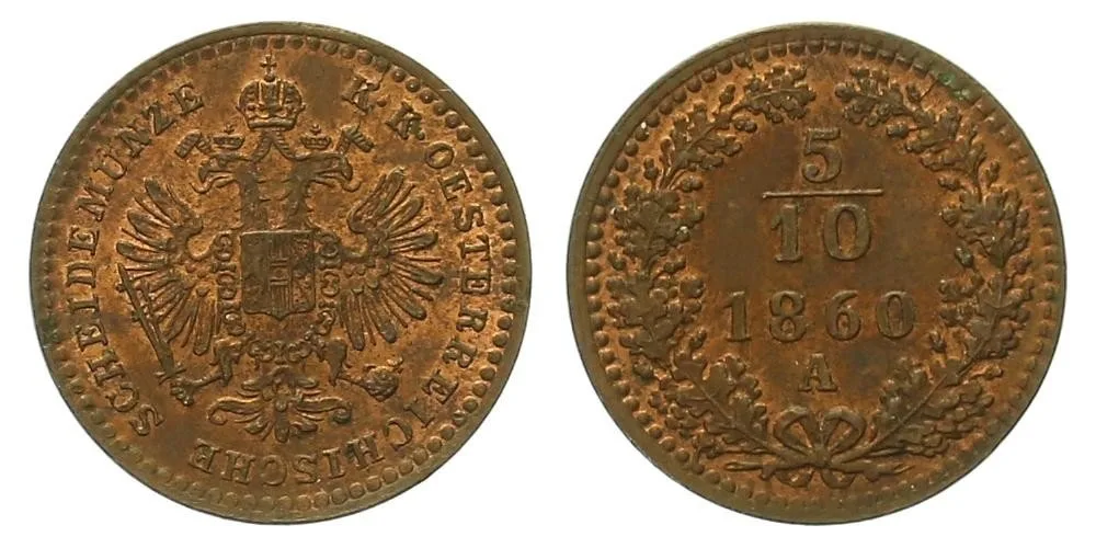 Rakouská a spolková měna, 1857 - 1892 — 1