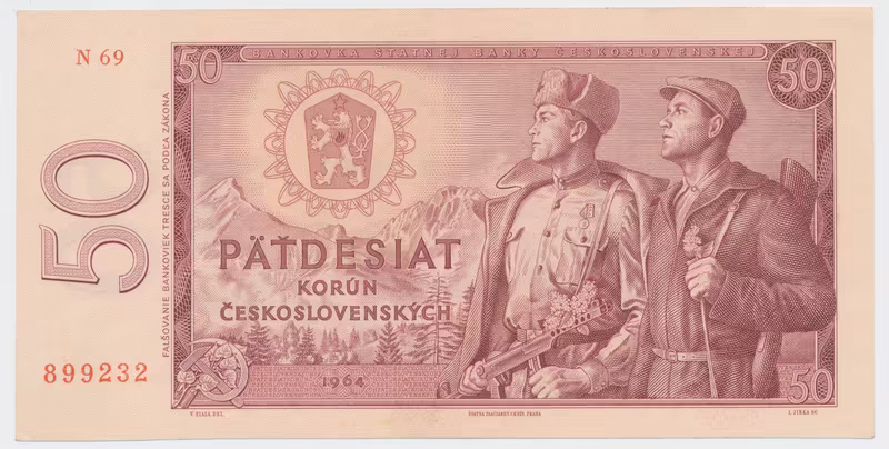 Československo, 50 Koruna 1964, série N, Hej.103b2N