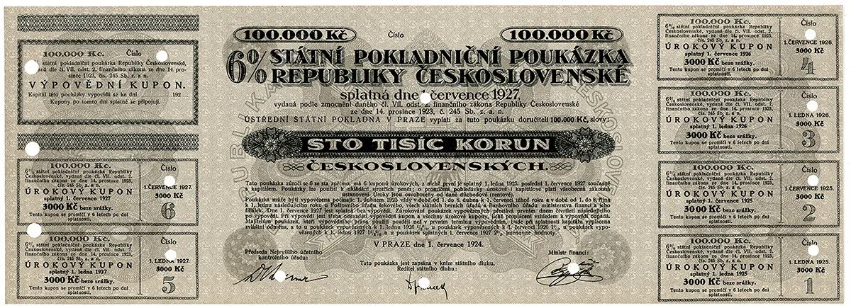 Státní pokladniční poukázky, 1919 - 1939 — 1