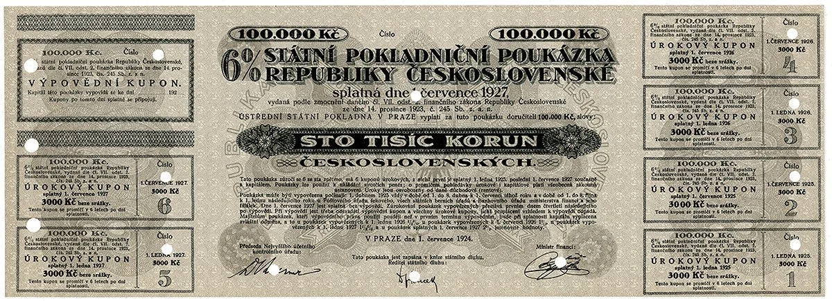 Státní pokladniční poukázky, 1919 - 1939 — 1