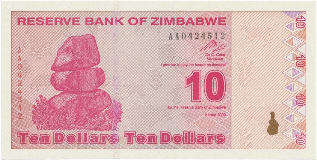 Zimbabwe, 10 Dollars 2009, P.94