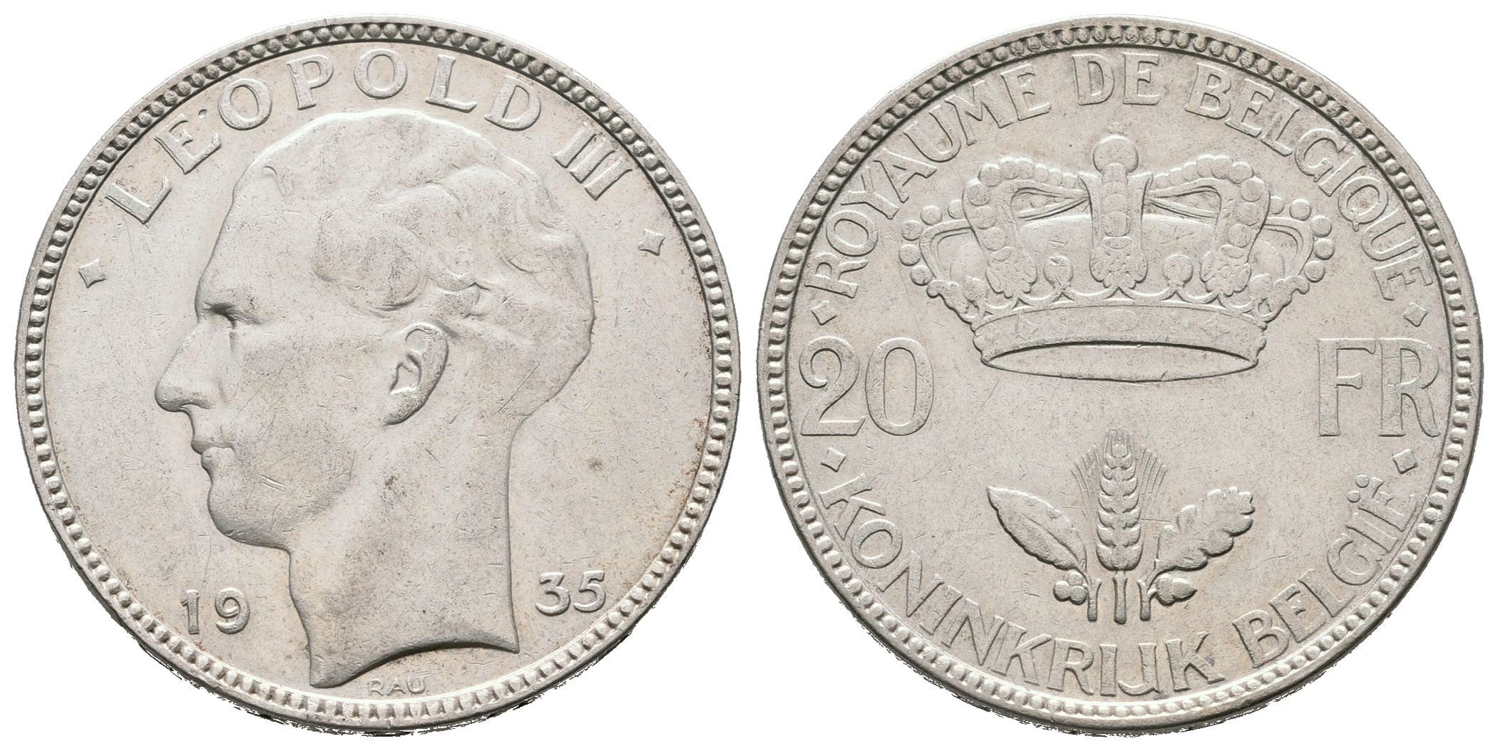 Belgie, 20 Frank 1935