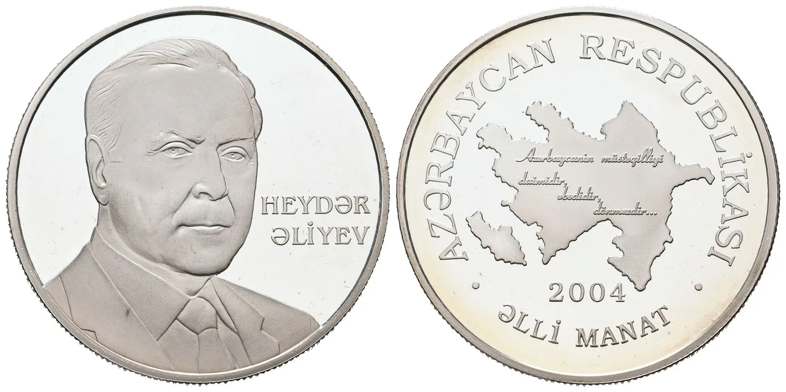 Azerbajdžán, 50 Manat 2004 - Heydar Aliyev, PROOF