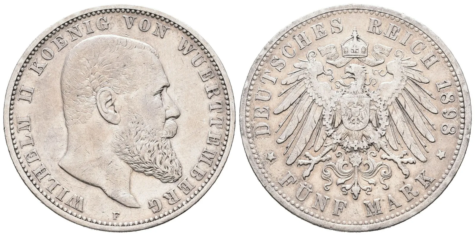 Württembersko, 5 Marka 1898 F