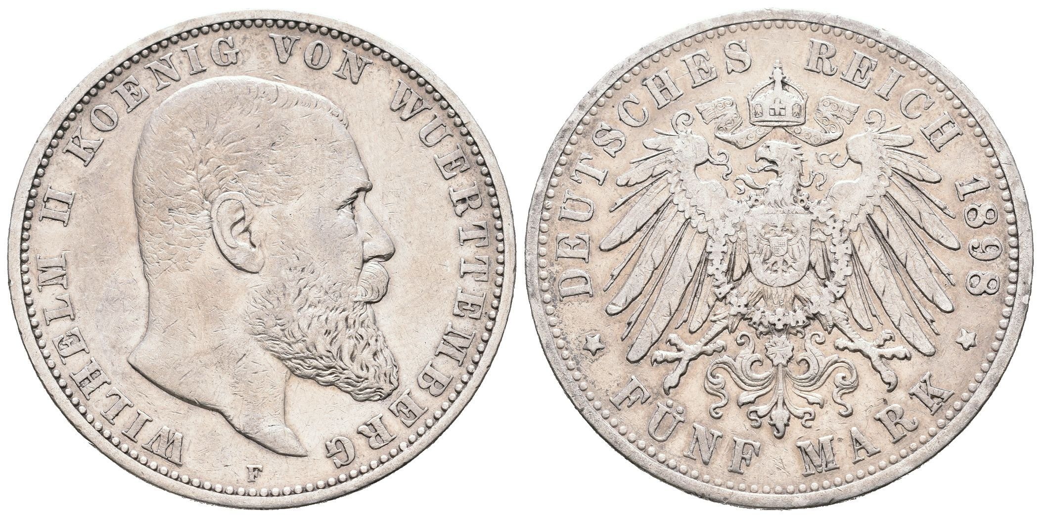 Württembersko, 5 Marka 1898 F