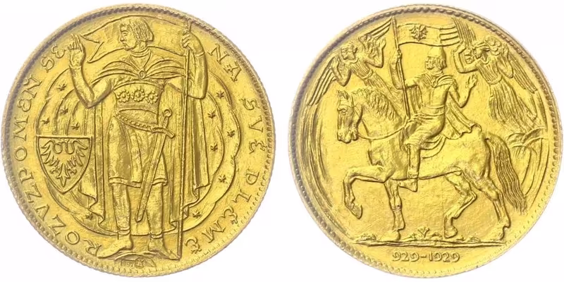 Střední medaile 1929 (O. Španiel) - Milenium sv. Václava 929 - 1929