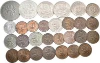 Soubor oběžných mincí 5, 10, 20 Haléř a 1 a 5 Koruna 1922 - 1942 + — 2