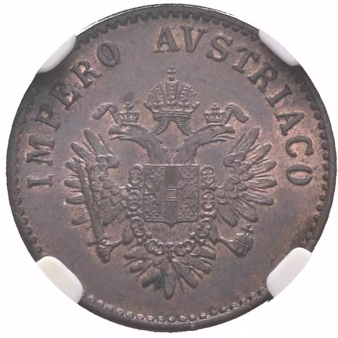 5 Centesimi 1852 M - IMPERO AVSTRIACO, etue CCG, hodnocení MS 64,