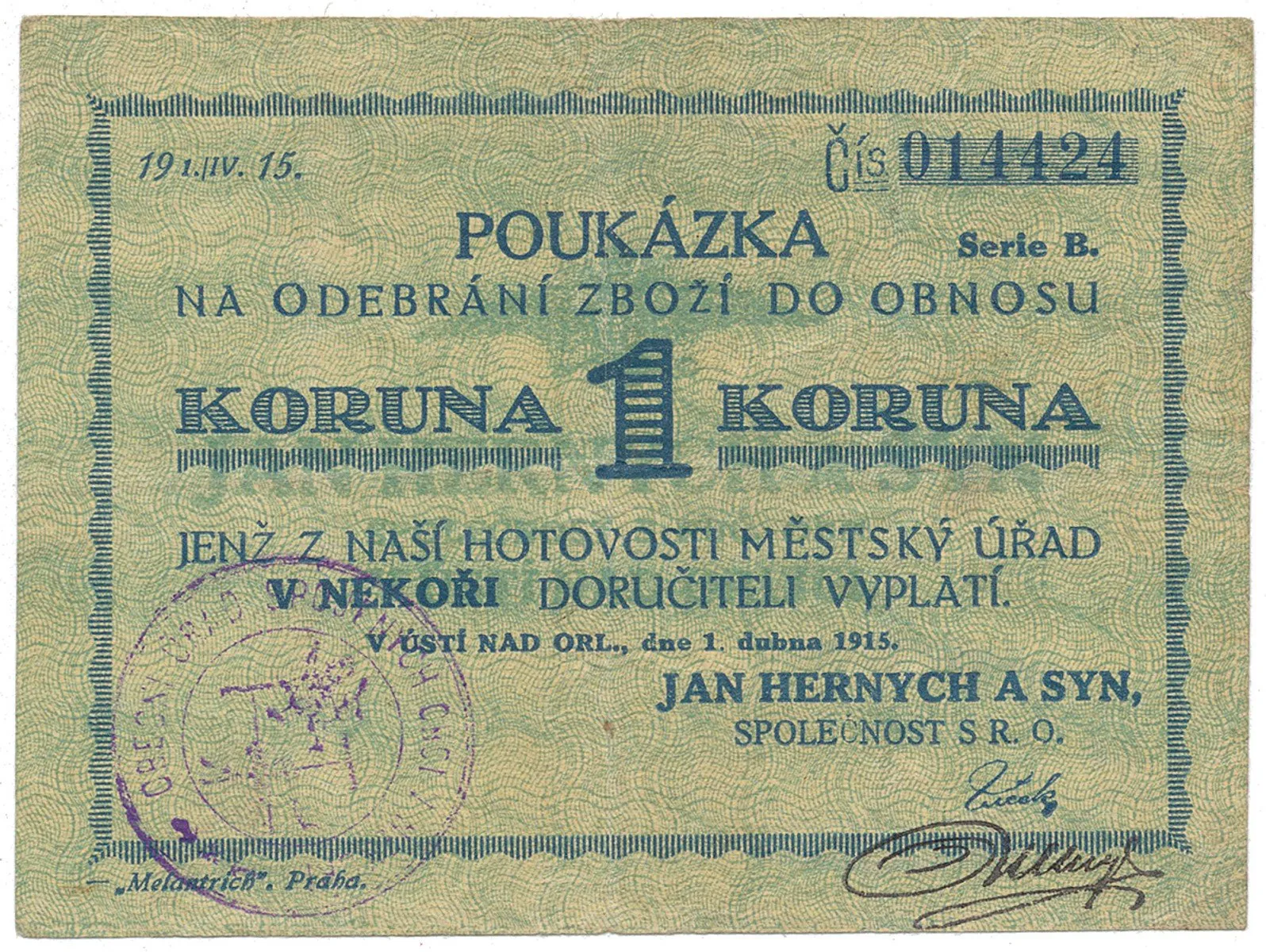 Nouzovky české od roku 1914 — 1