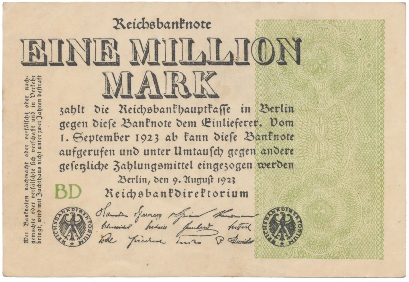 Německo, 1 Million Mark 1923, Ro.101b