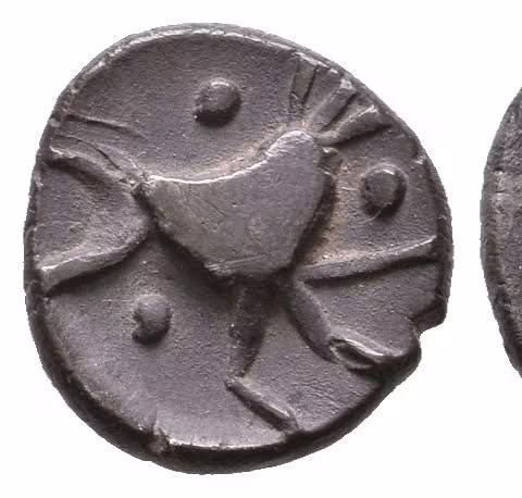 Drachma? (1/2 Drachma nebo Obol), typ Zemplín, Stylizovaná hlava zprava
