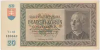 20 Koruna 1939, série Yz 46, Hej.47a2