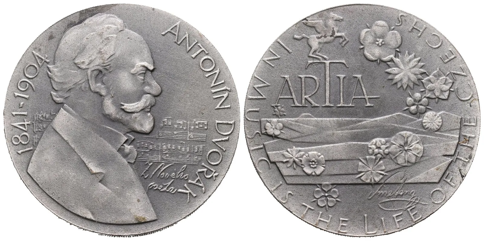 AE Medaile b.l. - Antonín Dvořák, raženo pro ARTIA