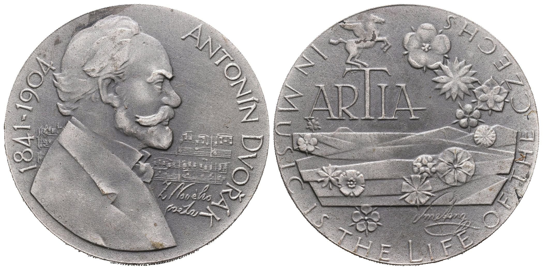 AE Medaile b.l. - Antonín Dvořák, raženo pro ARTIA