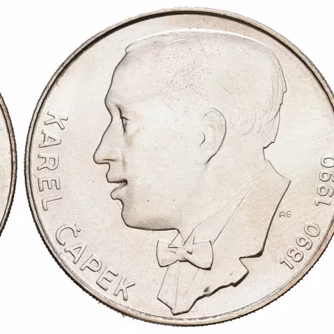 100 Kčs 1990 - Karel Čapek, ražební lesk