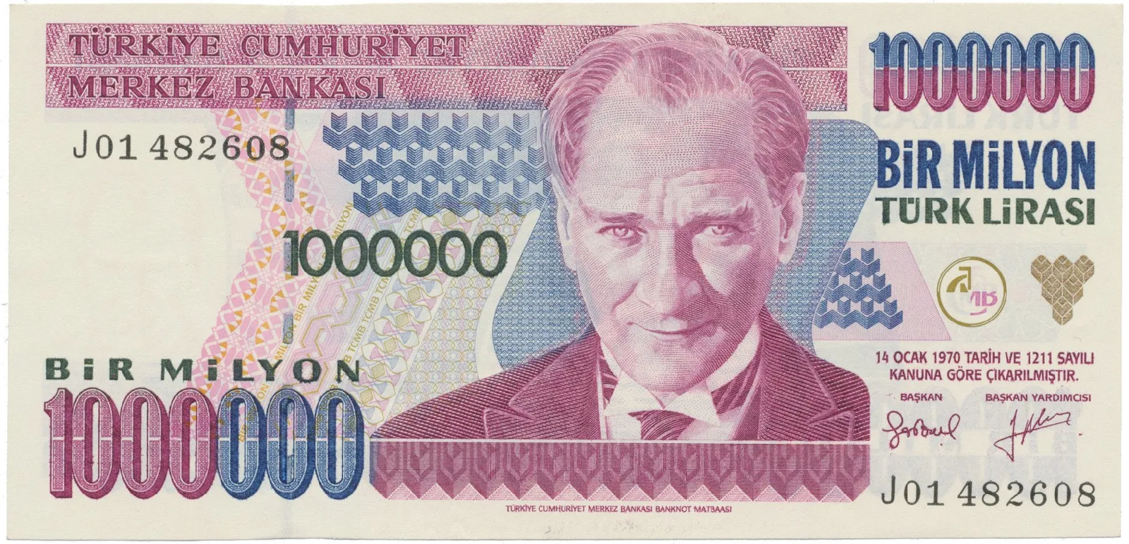 Turecko, 1.000.000 Lira (1995), P.209
