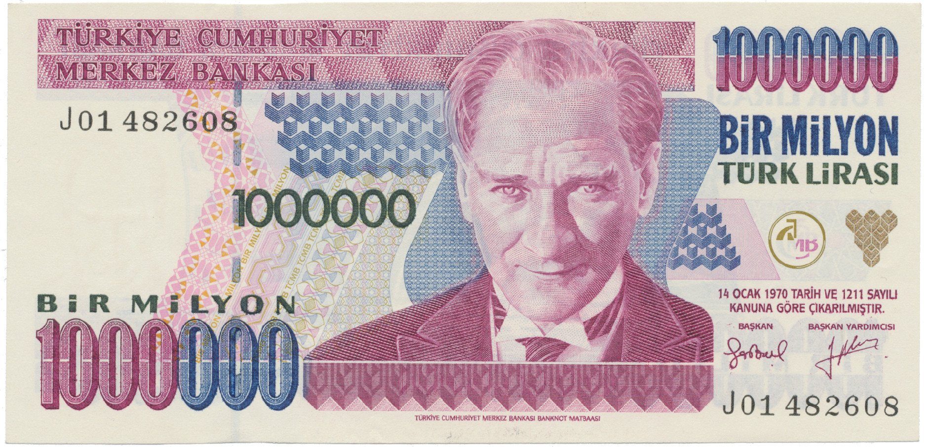 Turecko, 1.000.000 Lira (1995), P.209
