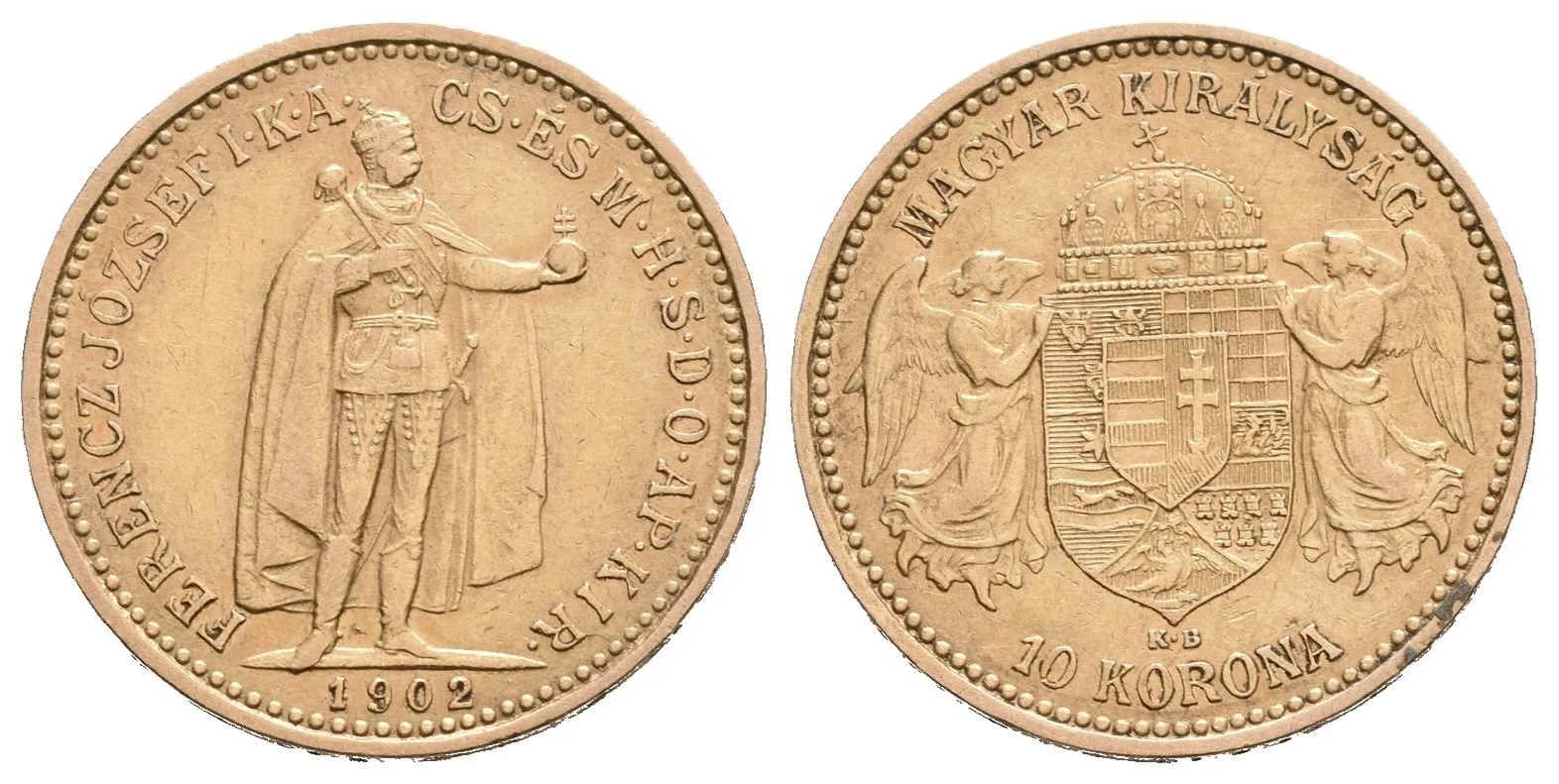 10 Koruna 1902 KB, pěkná zachovalost, patina, drobné rysky — 1