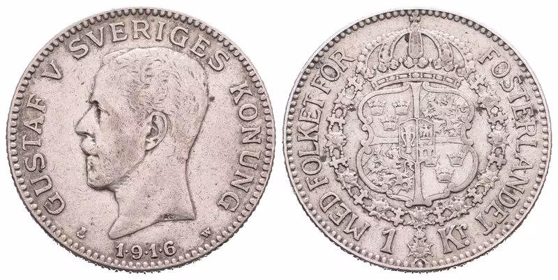 Švédsko, 1 Koruna 1916