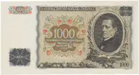 Československo, 1000 Koruna 1934, perf. 1x SPECIMEN, Hej.27a.S1 - fotografie 2